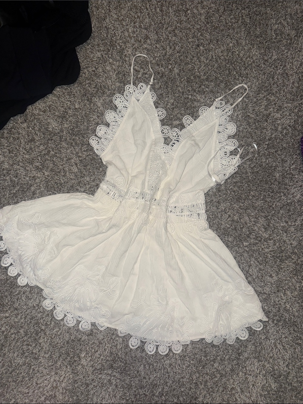 Ark & Co White Eyelet Lace Mini Dress